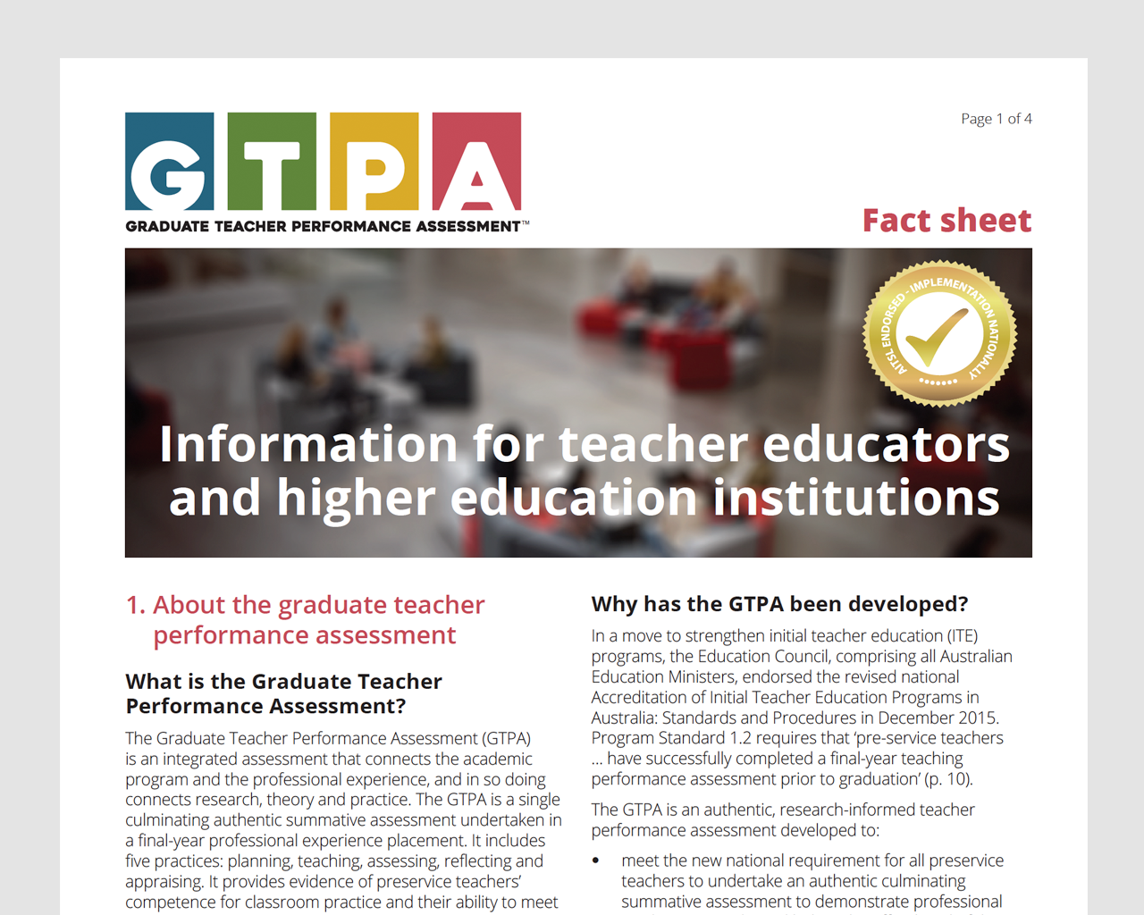 GTPA Fact Sheets For 2018 Now Available